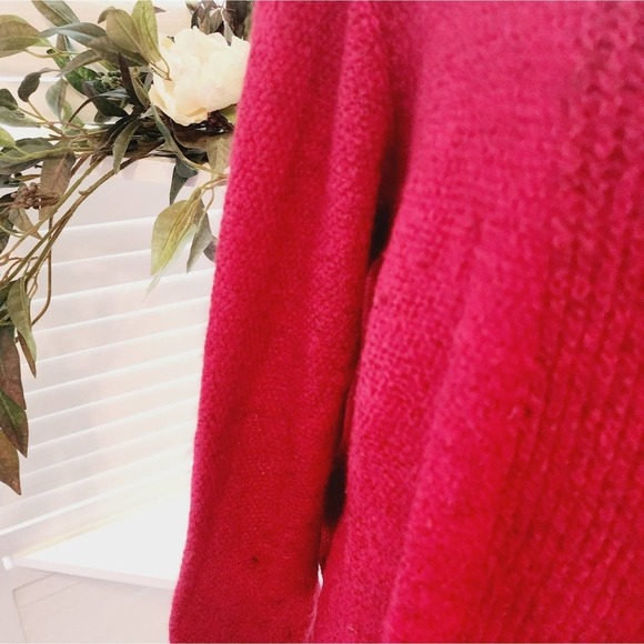 EILEEN FISHER RED CARDIGAN WOOL/CASHMERE BLEND SIZE MED - Picture 4 of 7